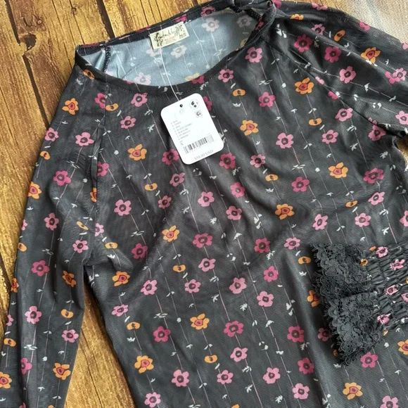 🌸 Free People Intimately Love Letter Mesh Bodysuit 🌸 - Picture 2 of 4